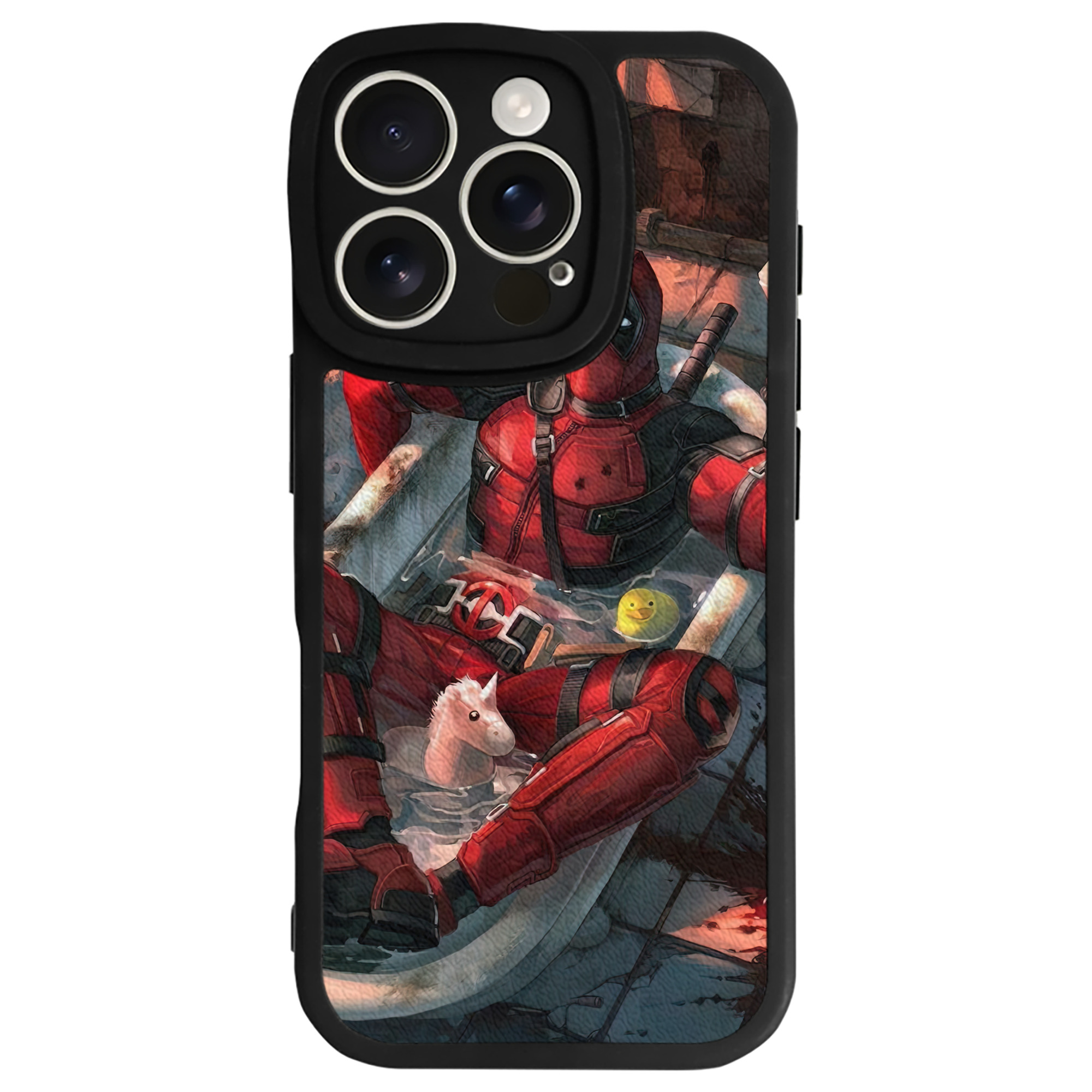 （画像用） Deadpool デッドプール 【iPhone 16シリーズ対応】シリコンスマホケース（レザー調） 材質：シリコン